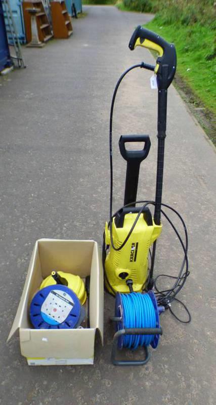 KARCHER ELECTRIC POWER WASHER AND CABLE REEL