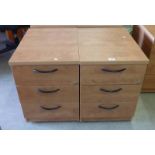 PAIR OF WOOD EFFECT 3 DRAWER FILING CHESTS