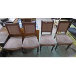 SET OF FOUR LATE 19TH CENTURY OAK DINING CHAIRS WITH TURNED SUPPORTS