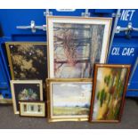 GILT FRAMED ORIENTAL SEWN WORK PICTURE, LENGTH 54CM X HEIGHT 105CM,