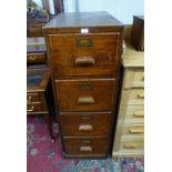 OAK 4 DRAWER FILING CHEST,