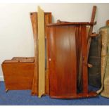 MAHOGANY DOUBLE BED FRAME WITH DRAWERS IN SIDE,