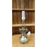 BRASS TABLE LAMP WITH EASTERN FLORAL DECORATION