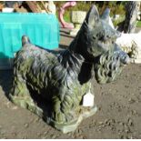 RECONSTITUTED STONE DOG GARDEN ORNAMENT Condition Report: The item has weathered