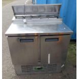 GEN FROST STAINLESS STEEL REFRIGERATOR WITH TRAY TOP OVER 2 PANEL DOORS,