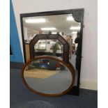 INLAID MAHOGANY FRAMED MIRROR,