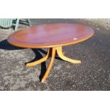 MAHOGANY OVAL COFFEE TABLE,