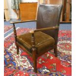 EARLY 20TH CENTURY MAHOGANY FRAMED ARMCHAIR WITH MARITIME DECORATION IN BACK Condition