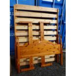 PAIR OF PINE DOUBLE BED FRAMES,