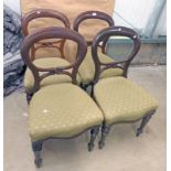 SET OF 4 BALLOON BACK DINING CHAIRS ON REEDED SUPPORTS Condition Report: The chairs