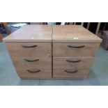 PAIR OF WOOD EFFECT 3 DRAWER FILING CHESTS