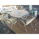 4 METAL GARDEN CHAIRS & TABLE