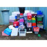 ASSORTMENT OF 50 PLASTIC BOXES OF VARIOUS SIZES