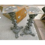 PAIR OF CAST IRON TABLE BASES