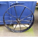 PAINTED CAST METAL WHEEL Condition Report: The diameter of this item is 72cm and the