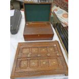 MAHOGANY WRITING SLOPE AND A CARVED MIDDLE EASTERN DOOR -2-