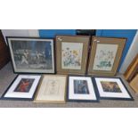 VARIOUS FRAMED VETTRIANO & OTHER PRINTS