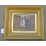 JOHN R GREIG IN VOLENDAM SIGNED FRAMED WATERCOLOUR 22 X 30 CM