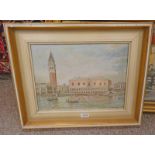 ERNEST PAYNE THE DOGE'S PALACE VENICE SIGNED FRAMED OIL PAINTING 29 X 39 CM