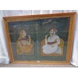 FRAMED OIL PAINTING 2 ORIENTAL FIGURES - 72 X 92 CMS