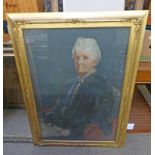 PORTRAIT OF LADY WITH WHITE HAIR WITH LABEL JOHN R GREIG THE ARTISTS MOTHER 96 X 66 CMS