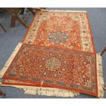 TWO MIDDLE EASTERN RUGS, 140 X 68 CM,