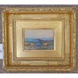 JAMES CASSIE ON THE COAST MUCHALLS SIGNED GILT FRAMED WATERCOLOUR 8 X 12 CM