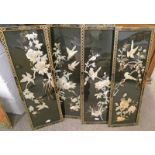 SET OF 4 MOTHER OF PEARL & LACQUER PANELS 92CM TALL