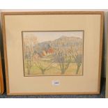 SUSAN NORMAN ANNA'S HOUSE SIGNED FRAMED PASTEL 21 X 28 CM