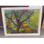 ROBYN WIGHT, THE FOREST IN SPRING, SIGNED, FRAMED OIL PAINTING,