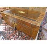 19TH CENTURY ROSEWOOD & BRASS INLAID WRITING SLOPE WITH CROSS BANDING AND FITTED INTERIOR 45.