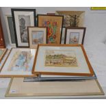 GOOD SELECTION OF LOCAL WATERCOLOURS, OIL PAINTINGS, ETC INCLUDING WORKS BY ARTHUR CHRYSTAL,