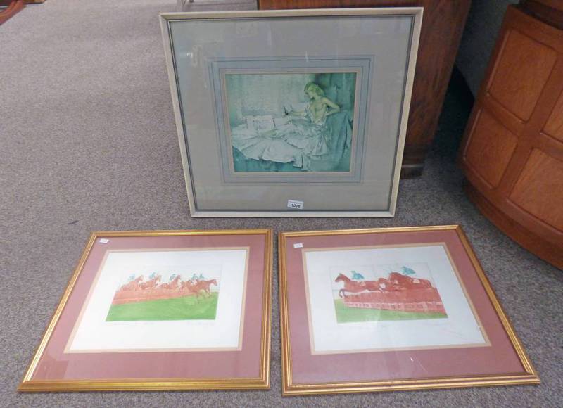 PAIR OF FRAMED WATERCOLOURS SIGNED ANNE LONGBRIDGE & 1 FRAMED PRINT - LARGEST 23 X 29 CM