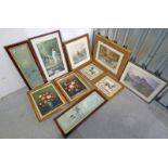 3 GILT FRAMED PRINTS, PICTURES & SOME OTHER PRINTS IN FRAMES AFTER FARQUARSON,