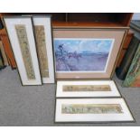 LIONEL EDWARDS FRAMED PRINT NO 132 AND FOUR 18TH CENTURY COACHING SCENES