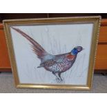 REG SNOOK PHEASANT 1972 FRAMED WATERCOLOUR SIGNED 49 X 59 CMS