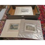 SELECTION OF MOUNTED ENGRAVINGS TO INCLUDE SCHOOL AT ETON COLLEGE, AUCTION MART,