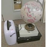 2 METAL BOXES WITH KEYS REXEL SHREDDER & GLOBE TABLE LAMP