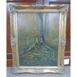 MISS ESTELLA LOUISA CANZIANA THE PIPER OF DREAMS GILT FRAMED OIL PAINTING 60 X 44 CM