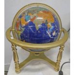 HARDSTONE GLOBE ON STAND