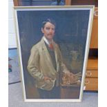 ROBERT BROUGH PORTRAIT OF JOHN GREIG WRITTEN ON FRAME TO REVERSE GILT FRAMED OLD PAINTING 120 X 81