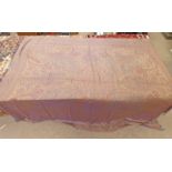 PURPLE WOOL & SILK PAISLEY SHAWL 225 X 300 CM Condition Report: Good condition,