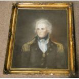LORD NELSON GILT FRAMED WATERCOLOUR WITH INSCRIPTION TO REVERSE PRESENTED BY ADMIRAL....TO....