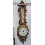 EARLY 20TH CENTURY OAK ANEROID BAROMETER