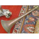 BRASS AND COPPER COACHING HORN 45 CM LONG