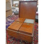 19TH CENTURY MAHOGANY SECTIONAL TEA CADDY, 38CM WIDE X 38CM DEEP X 17.