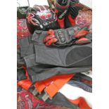 MOTORBIKE LEATHERS, SIZE 43 SPADA BOOTS, SPADA XXL GLOVES,