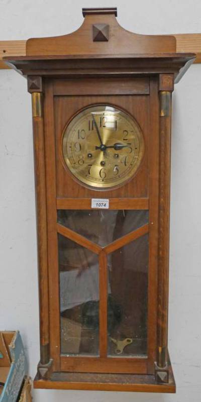 OAK CASED WALL CLOCK