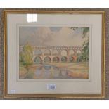 ERNEST PAYNE PONT DU GARD SIGNED FRAMED WATERCOLOUR 22 X 30 CMS