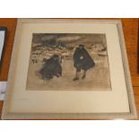 DAVID MCCLURE THE TWO COWHEADS SIGNED & WITH INSCRIPTION TO REVERSE 1951 FRAMED WATERCOLOUR 23 X 30